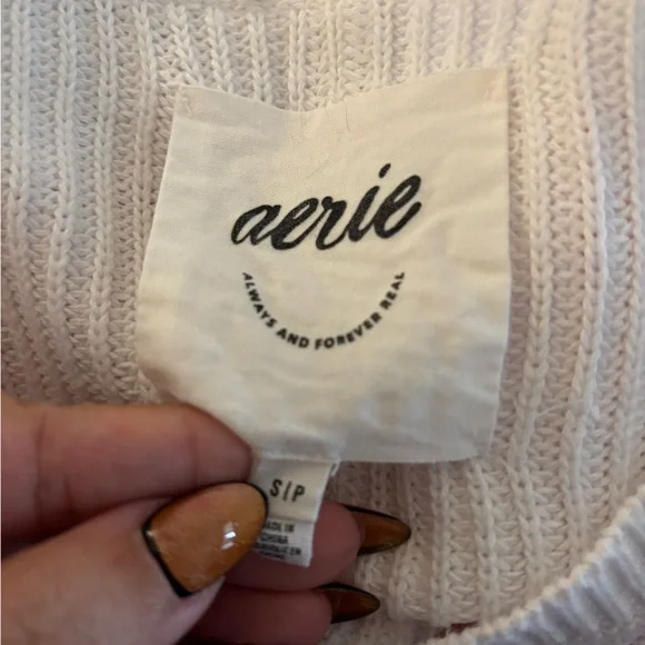 Aerie Knit Striped Cropped Sweater Size Small - Picture 3 of 5